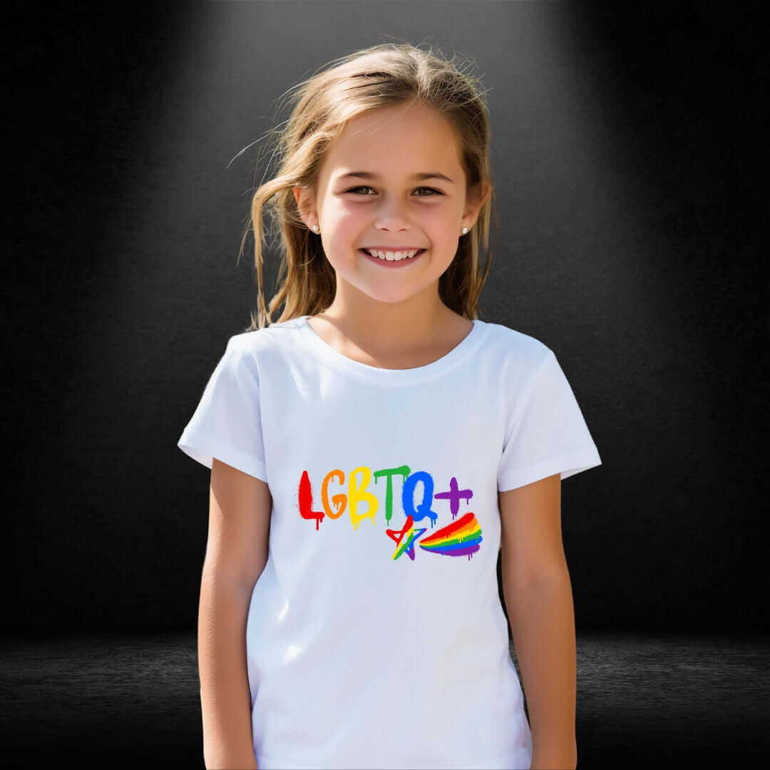 LGBTQ+ Kids White Tee - LGBTQIA+ Kids Clothing Australia