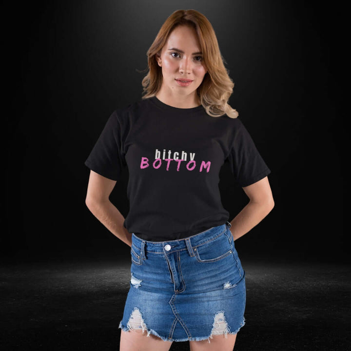 Bitchy Bottom Black Tee