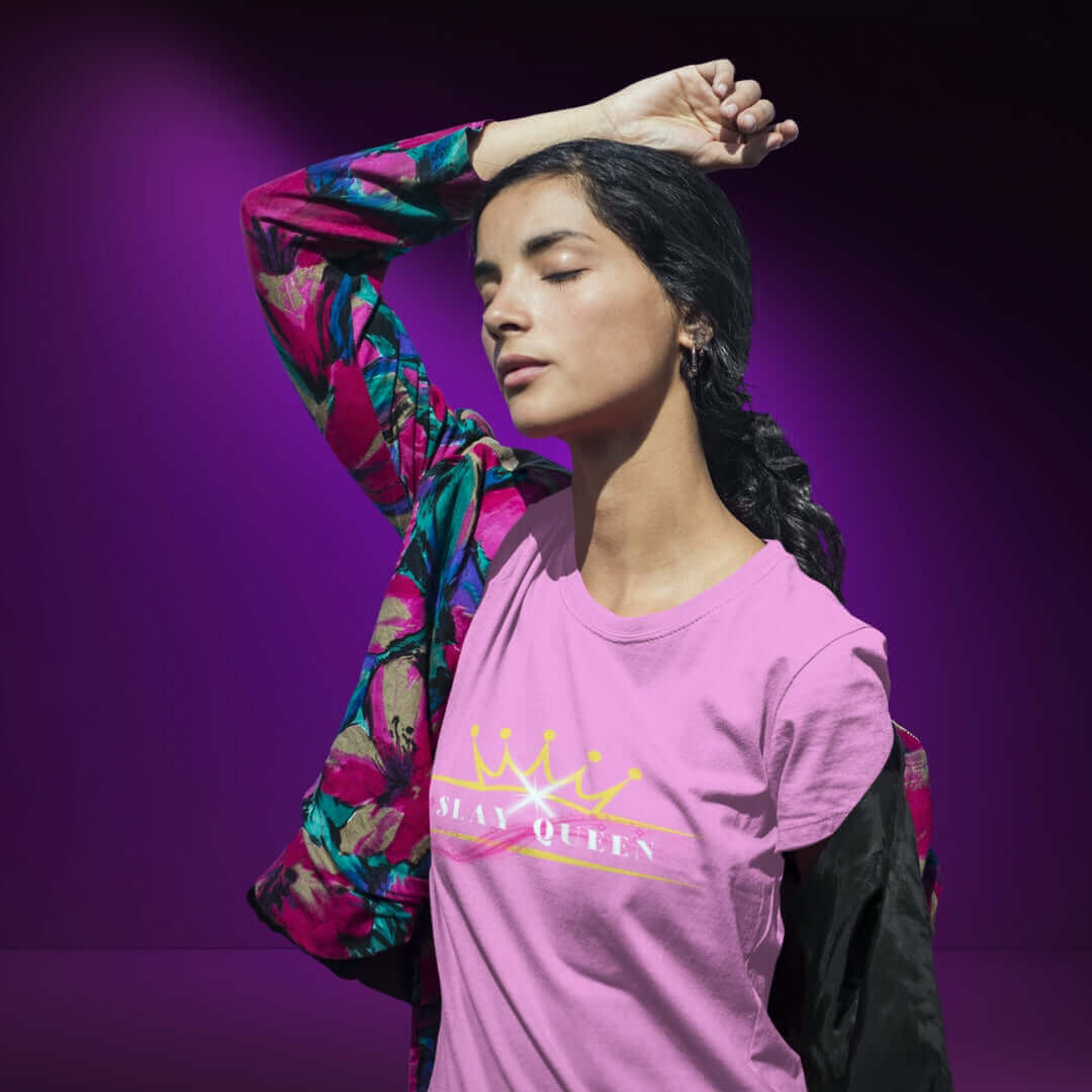 Crowned Slay Queen Pink Tee - Bite Me Now