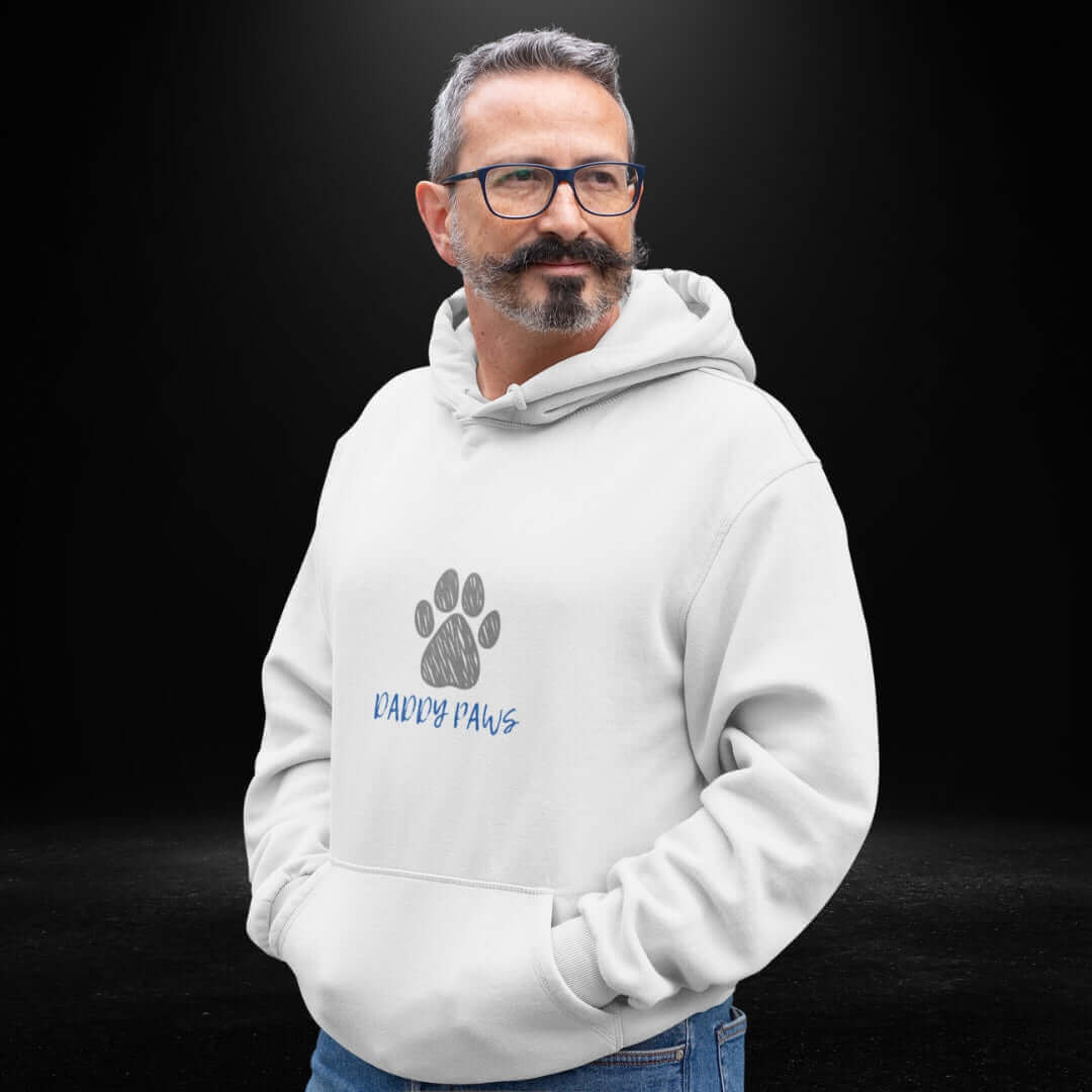Daddy Paws White Hoodie - Bite Me Now