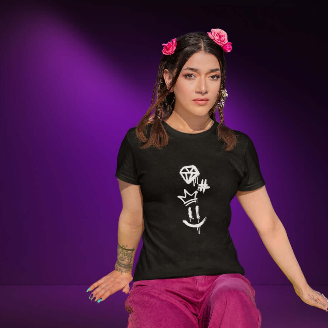 Diamonds & Things Black Tee - Bite Me Now