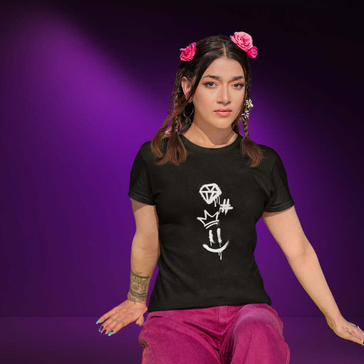 Diamonds & Things Black Tee - Bite Me Now