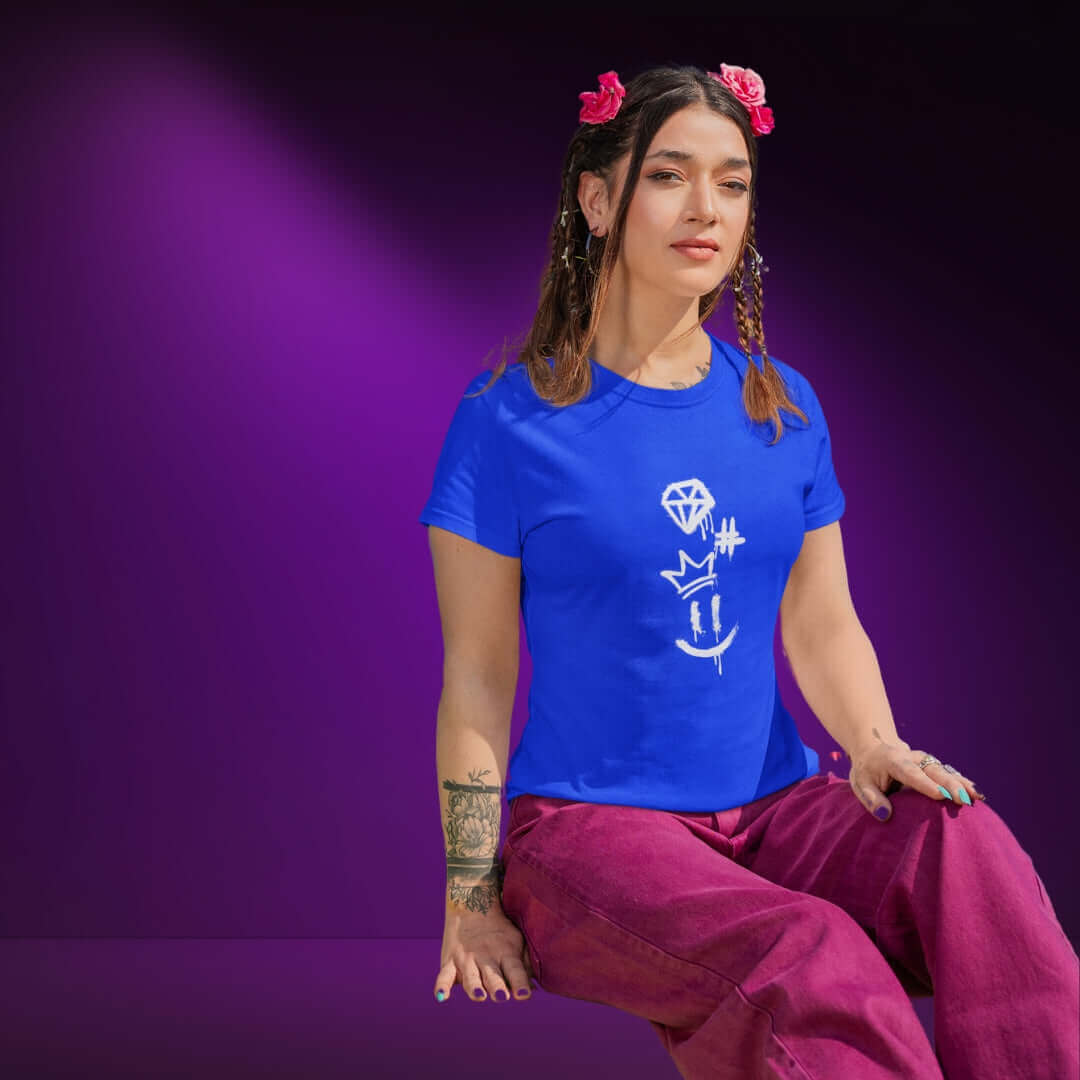 Diamonds & Things Blue Tee - Bite Me Now