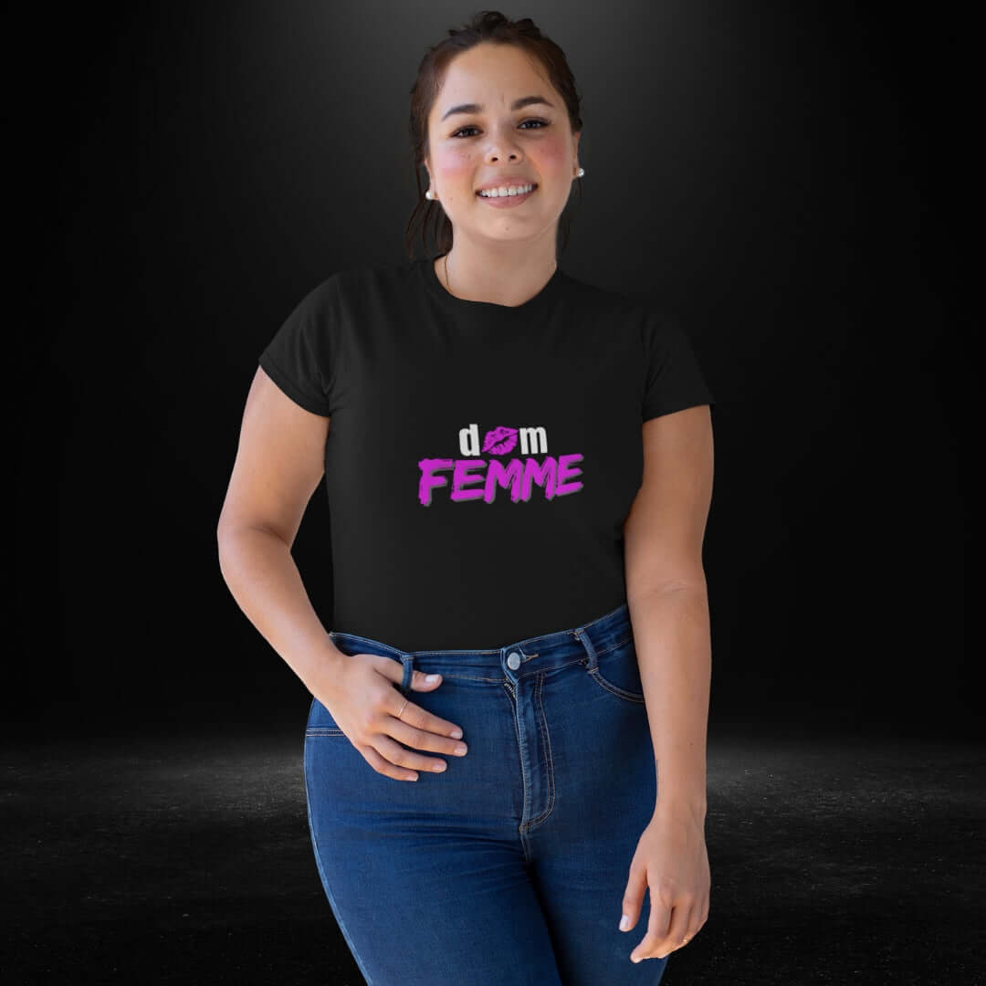Dom Femme Black Tee - Bite Me Now
