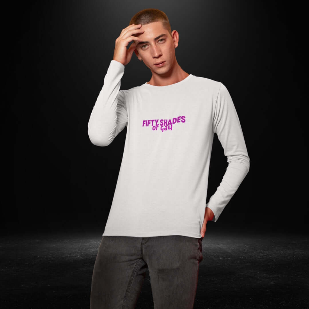 Fifty Shades of Gay White Long Sleeve Tee