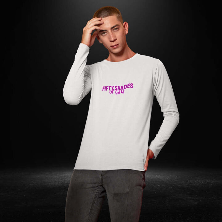 Fifty Shades of Gay White Long Sleeve Tee