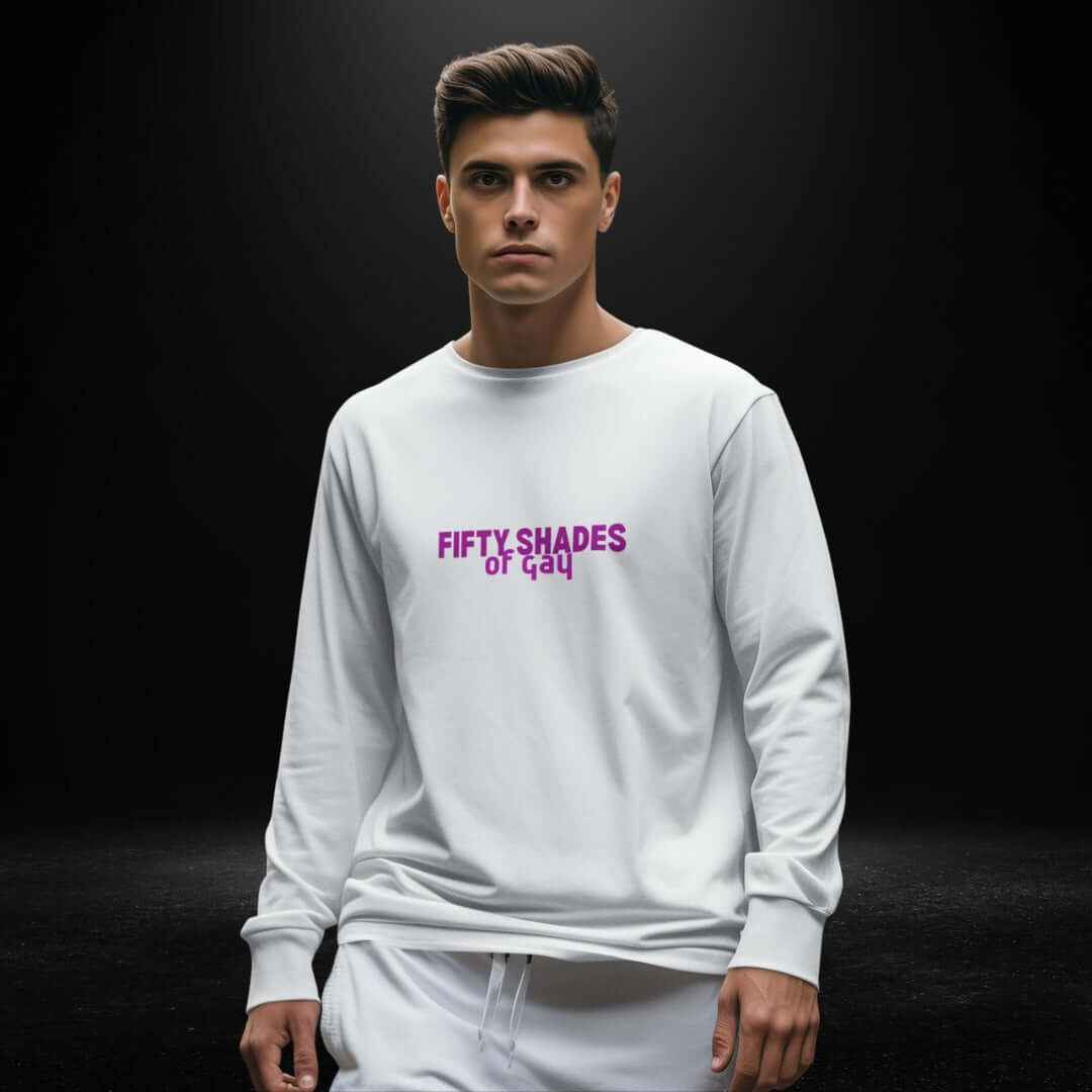 Fifty Shades of Gay White Long Sleeve Tee