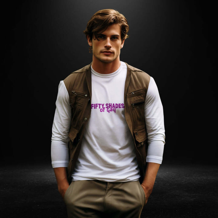 Fifty Shades of Gay White Long Sleeve Tee