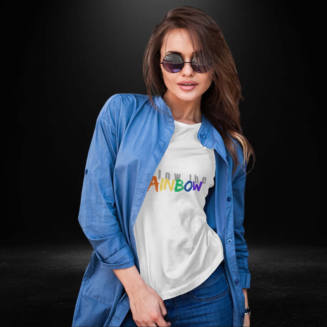 Follow The Rainbow White Tee - Bite Me Now