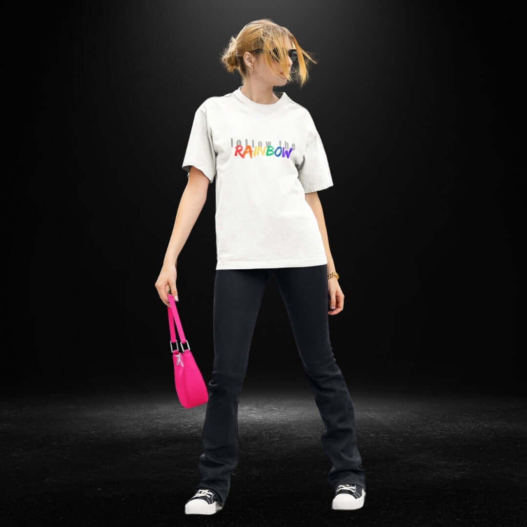 Follow The Rainbow White Tee - Bite Me Now