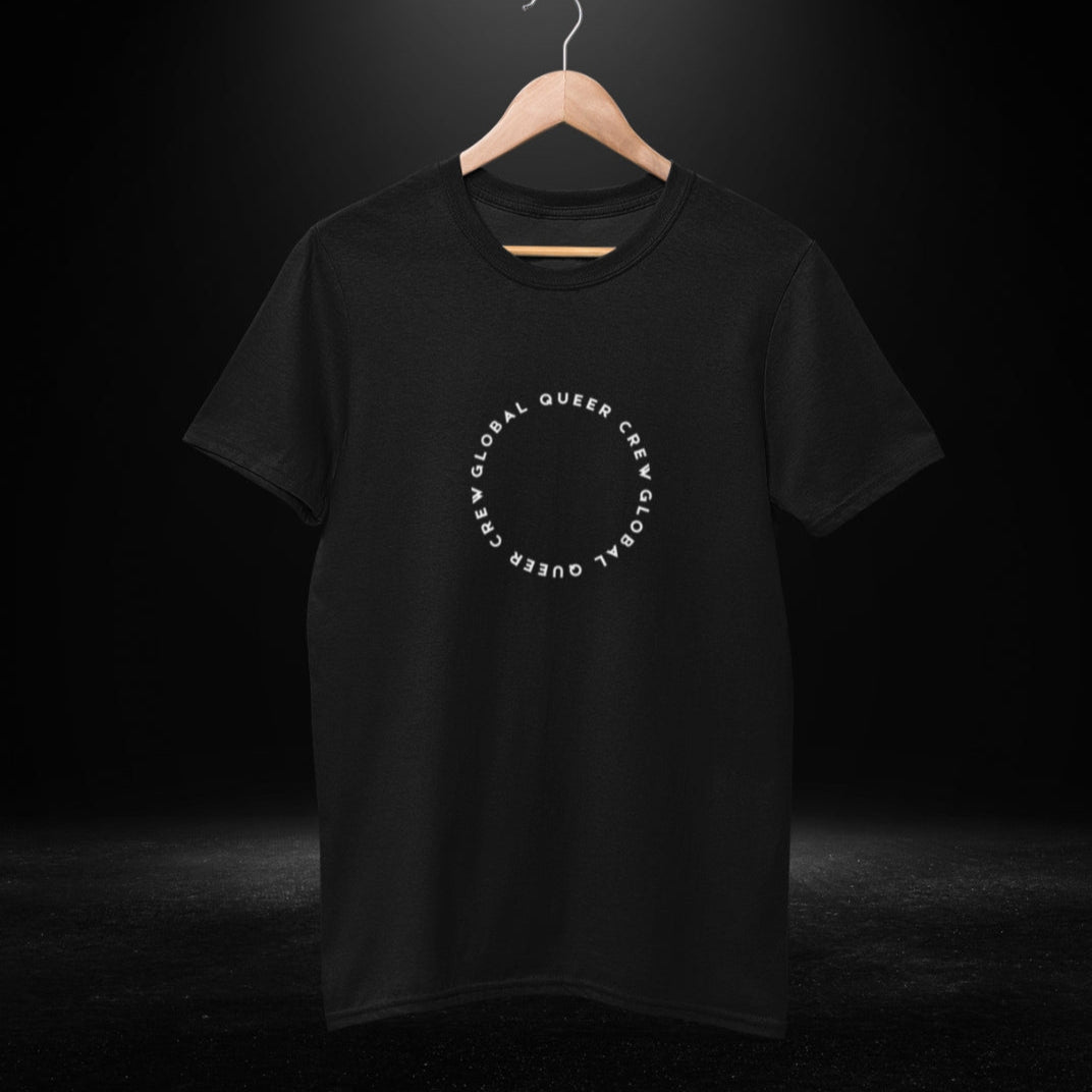 Global Queer Crew Black Tee (ring design)