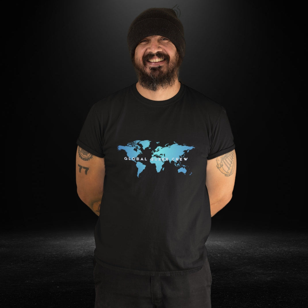 Global Queer Crew Black Tee - Bite Me Now
