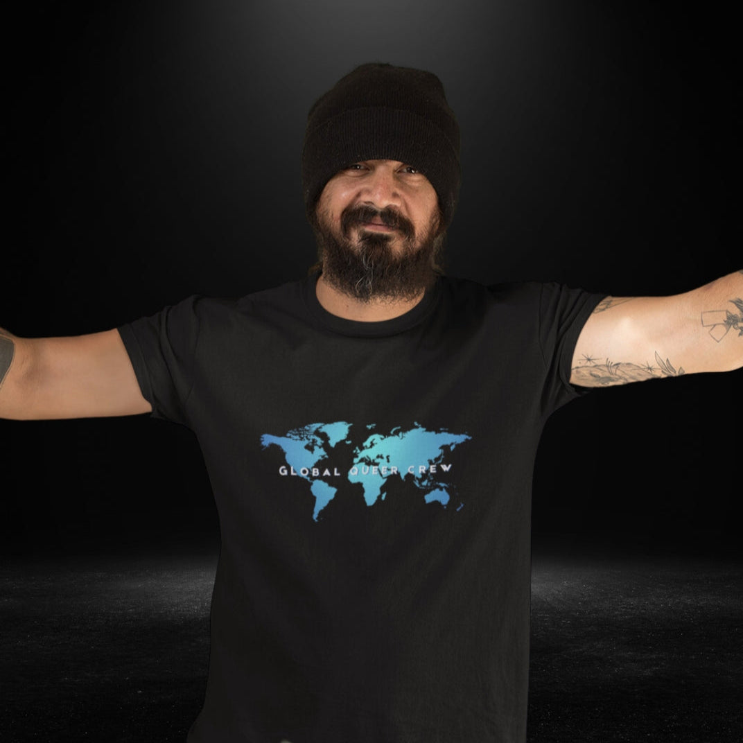 Global Queer Crew Black Tee - Bite Me Now