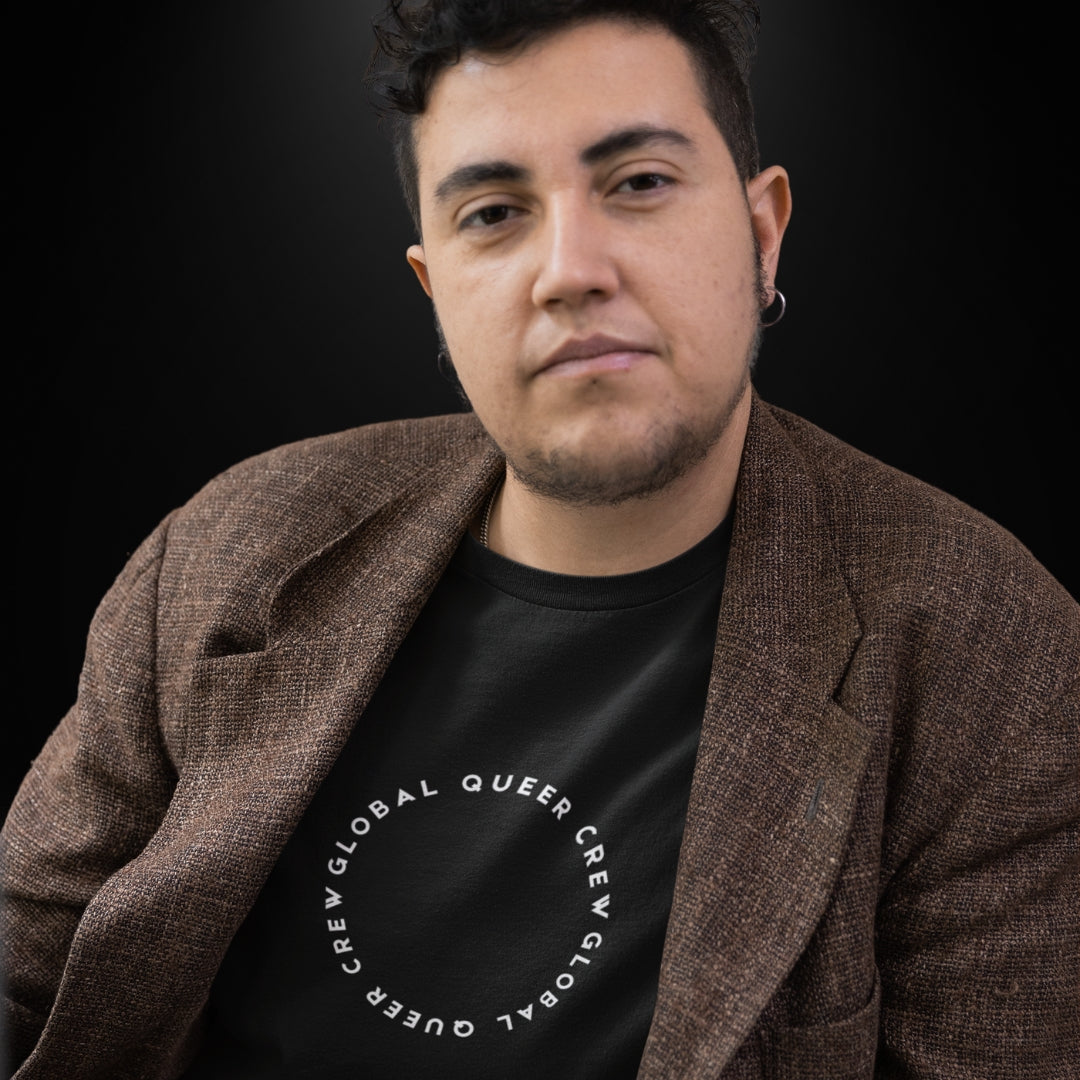 Global Queer Crew Black Tee (ring design)