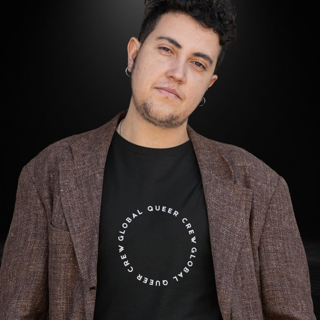 Global Queer Crew Black Tee (ring design)
