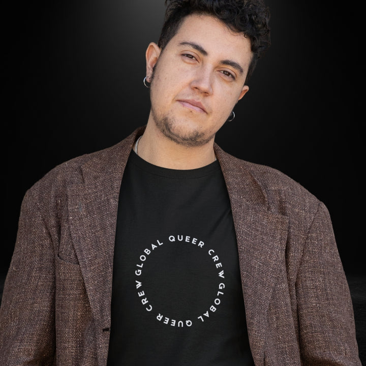 Global Queer Crew Black Tee (ring design)