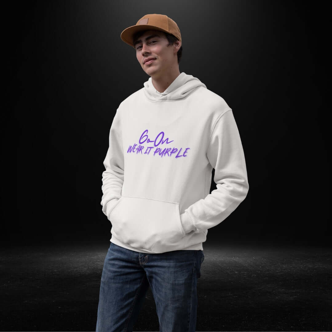 Go On Wear It Purple White Hoodie - Bite Me Now