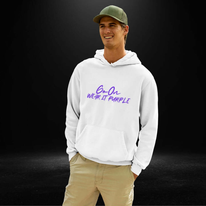 Go On Wear It Purple White Hoodie - Bite Me Now
