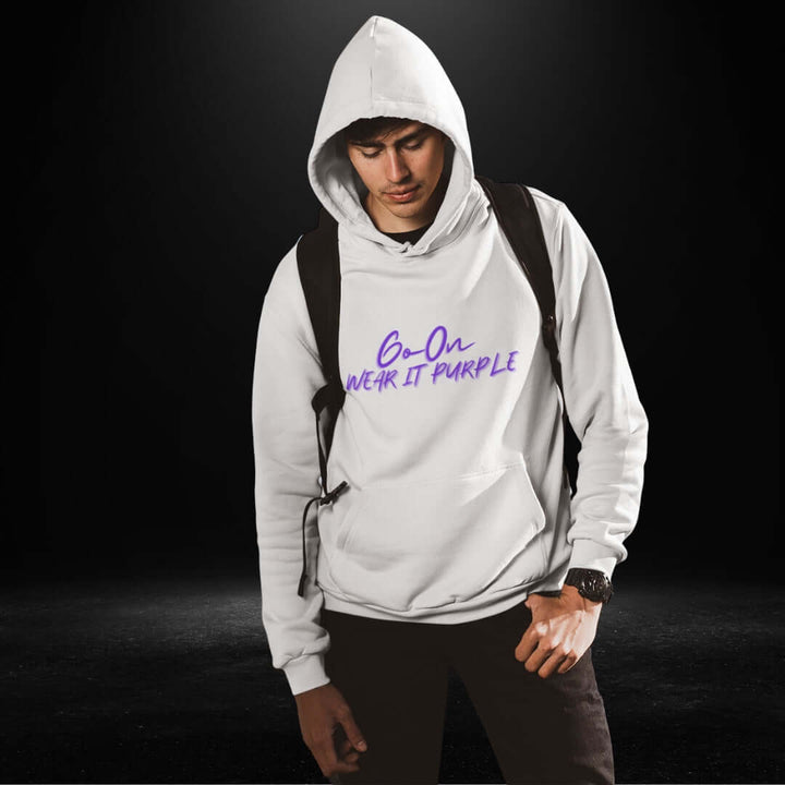 Go On Wear It Purple White Hoodie - Bite Me Now