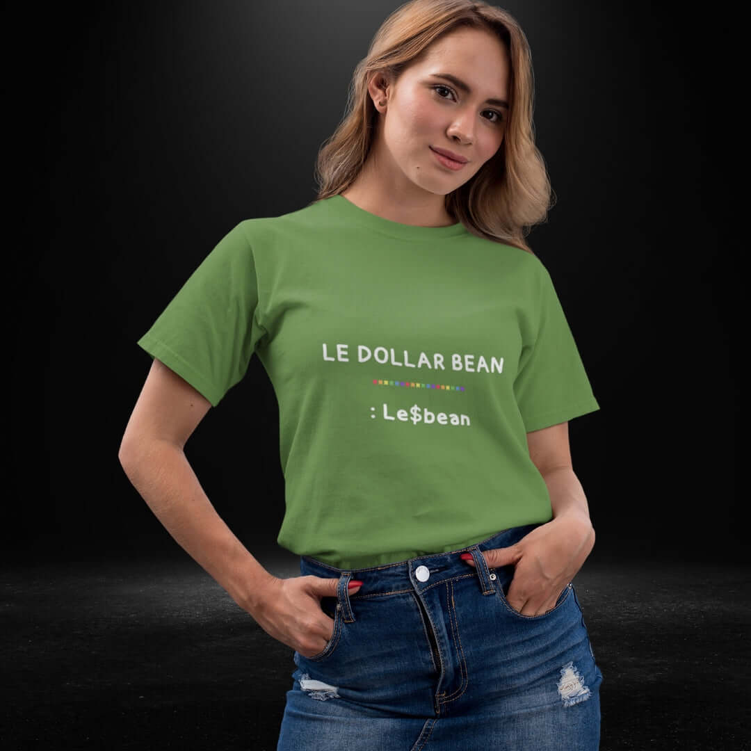 Le Dollar Bean Green Tee - Bite Me Now