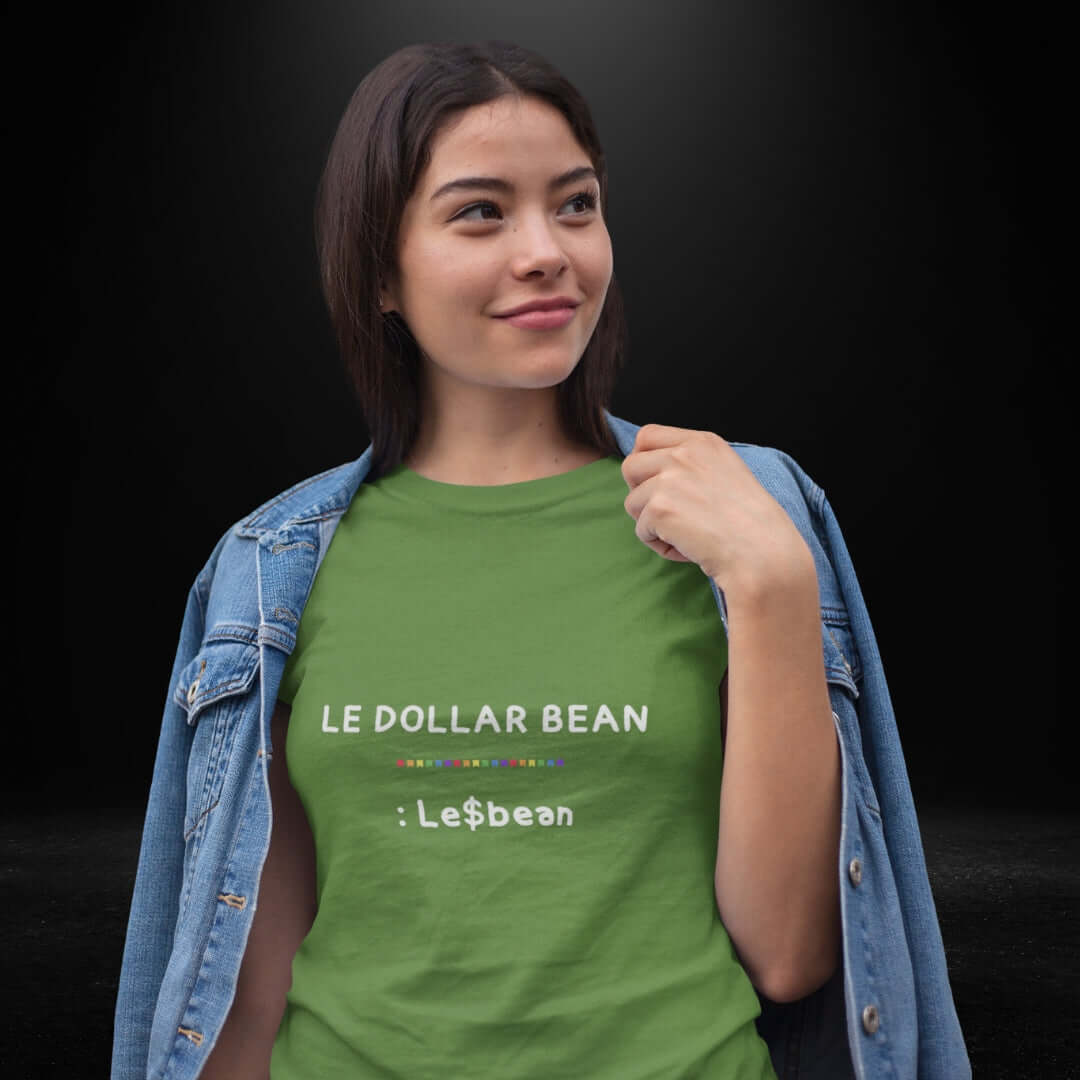 Le Dollar Bean Green Tee - Bite Me Now