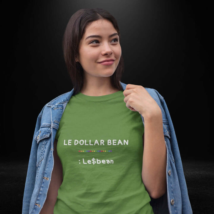 Le Dollar Bean Green Tee - Bite Me Now