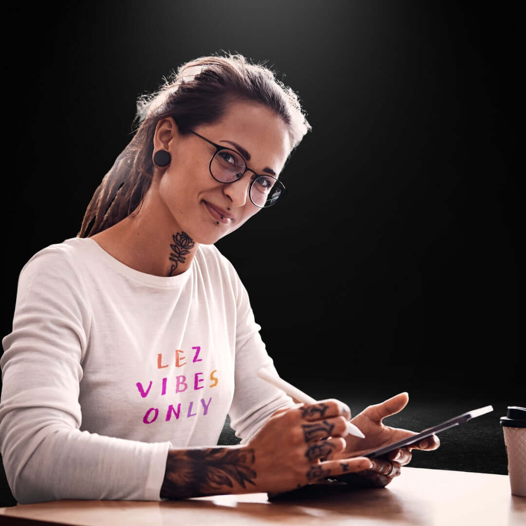 Lez Vibes Only White Long Sleeve Tee