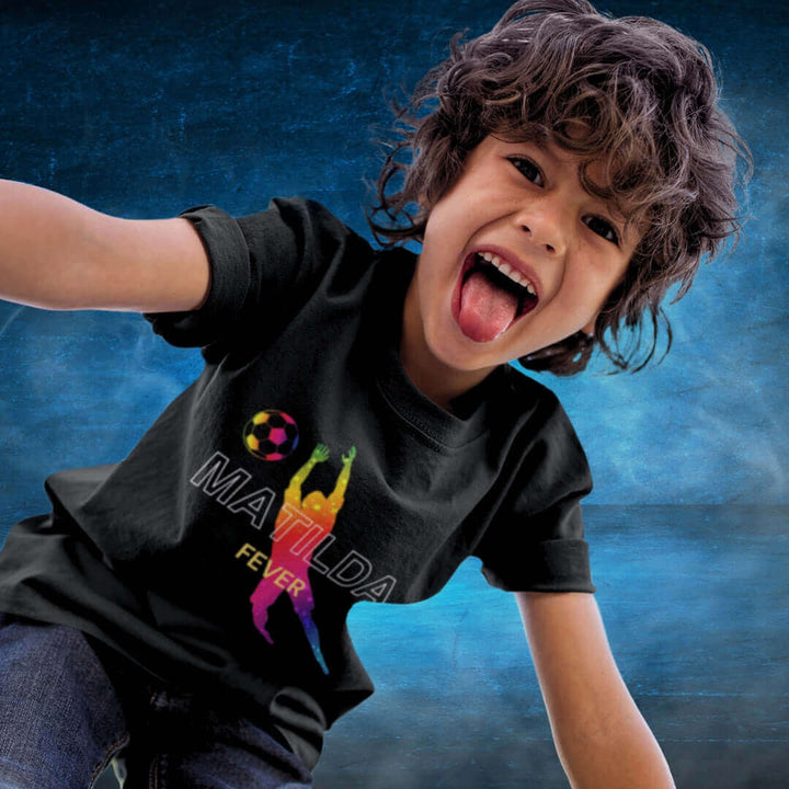 Matilda Fever Kids Black Tee - Ball Launch - Bite Me Now