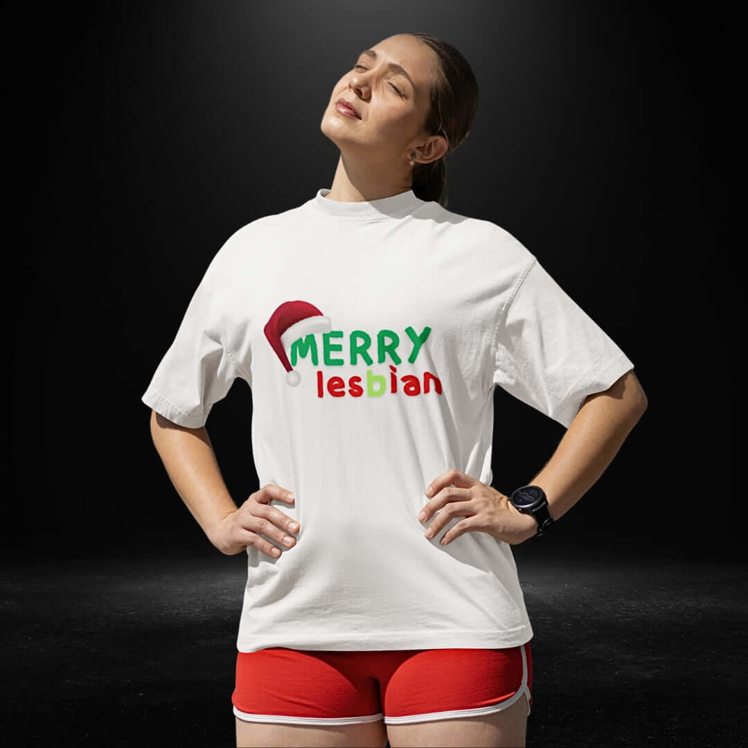 Merry Lesbian White Tee - Bite Me Now