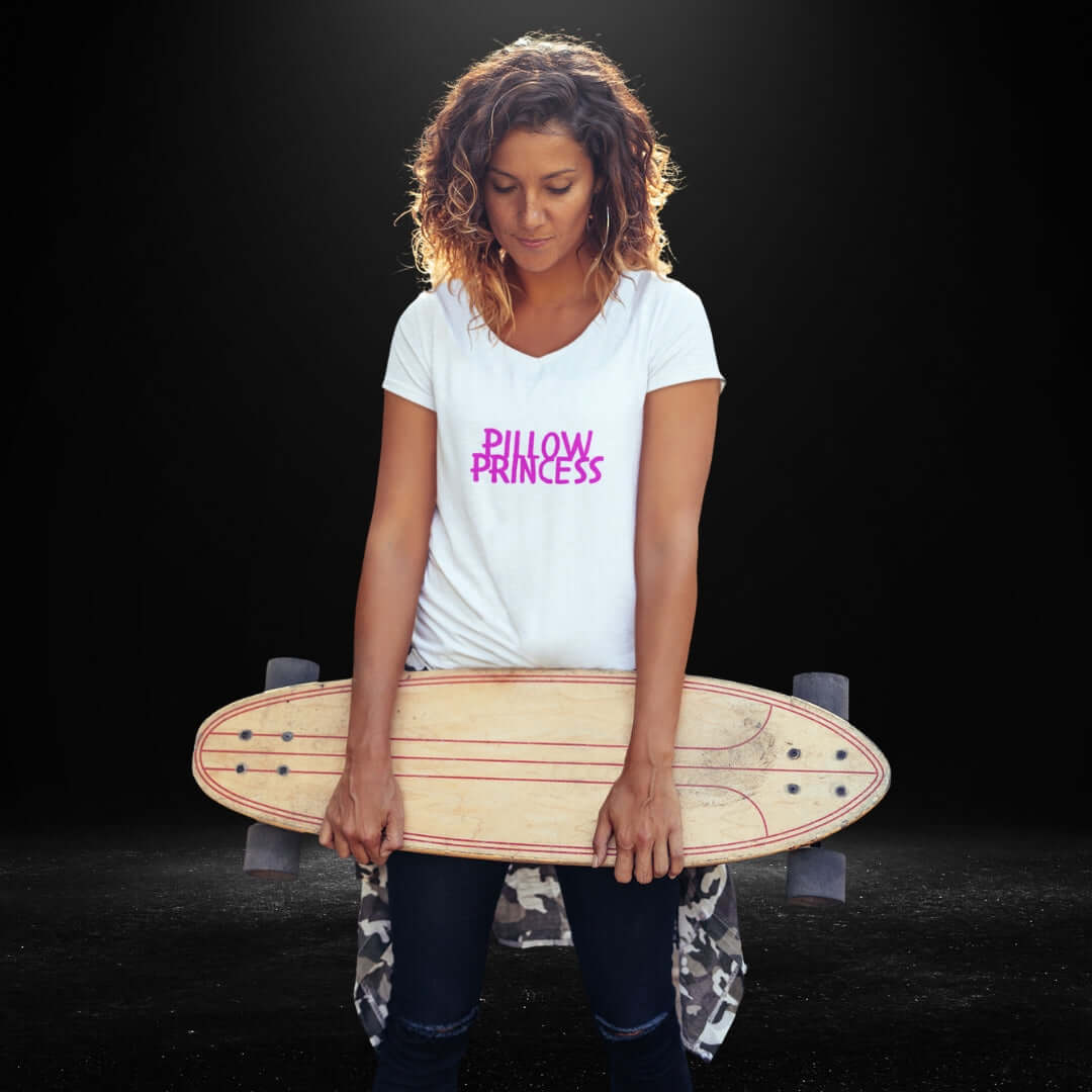 Pillow Princess White V Neck Tee - Bite Me Harder