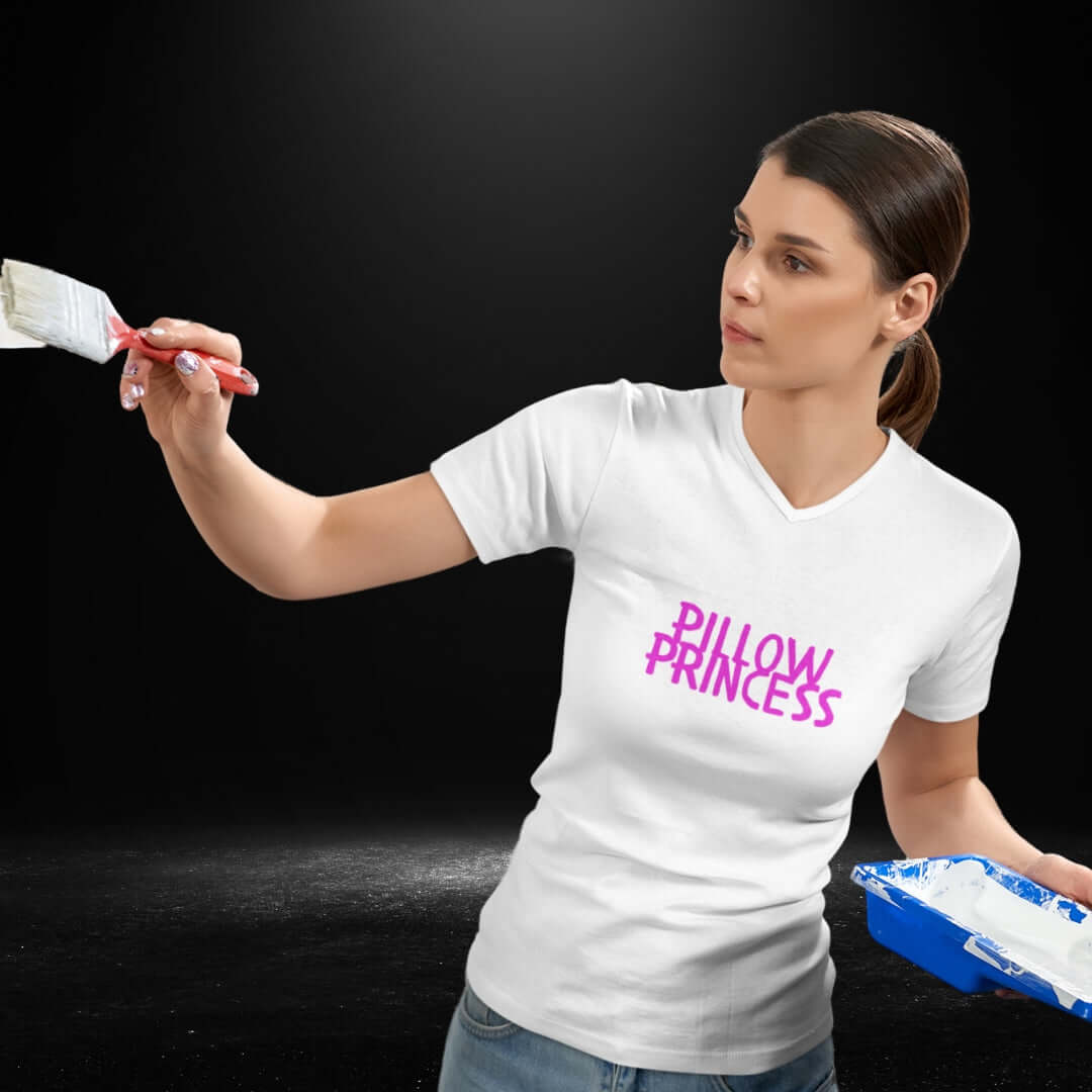 Pillow Princess White V Neck Tee - Bite Me Harder