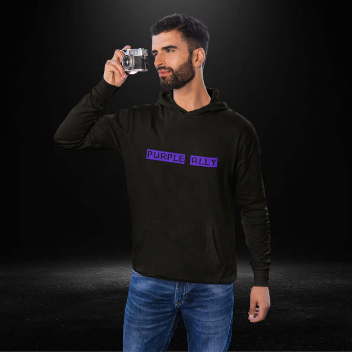 Purple Ally Black Hoodie - Bite Me Now