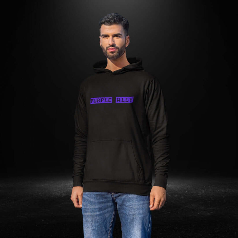 Purple Ally Black Hoodie - Bite Me Now