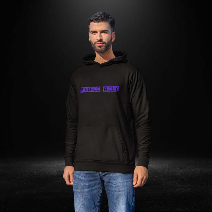 Purple Ally Black Hoodie - Bite Me Now