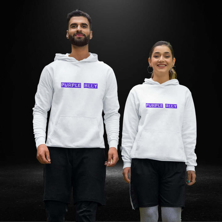 Purple Ally White Hoodie - Bite Me Now