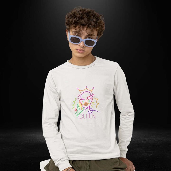 Queen White Long Sleeve Tee