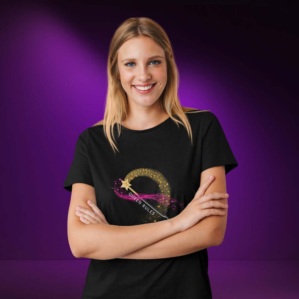 Queen Rules Black Tee - Bite Me Now
