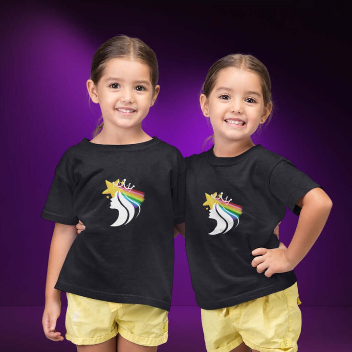Rainbow Crown Black Tee - Bite Me Now