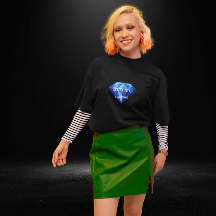 Suffice Sapphic Black Tee - Bite Me Now