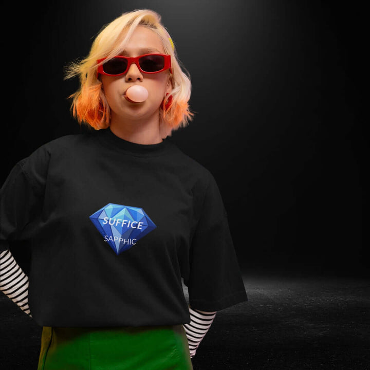 Suffice Sapphic Black Tee - Bite Me Now