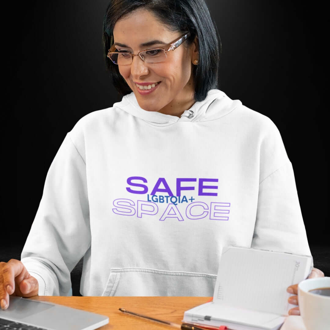 Safe LGBTQIA+ Space White Hoodie - Bite Me Now