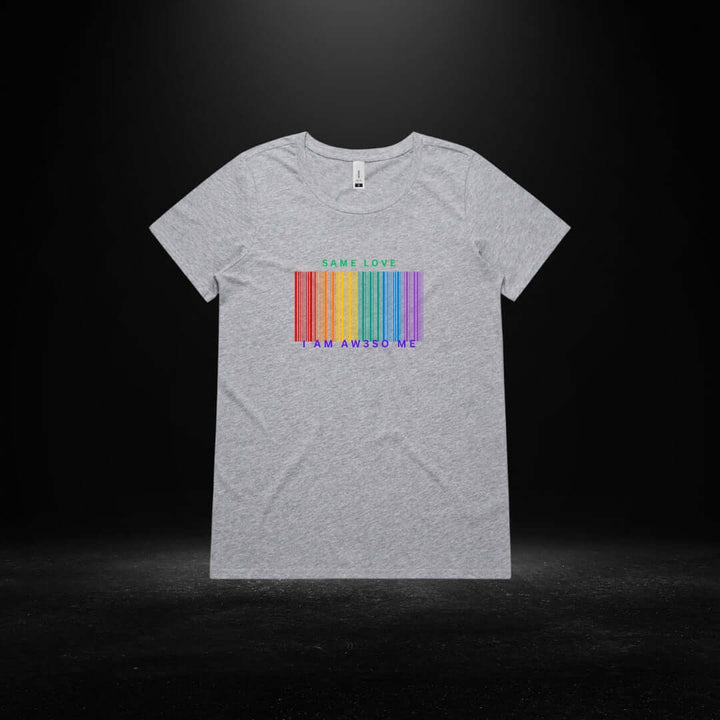 Same Love Barcode Grey Marle Scoop Neck Tee