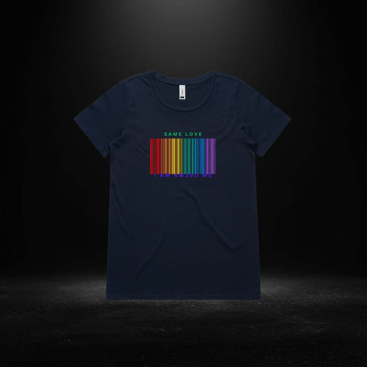 Same Love Barcode Navy Scoop Neck Tee