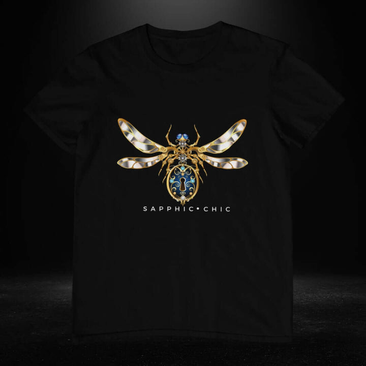 Sapphic Chic DragonfLy Black Tee - Bite Me Now