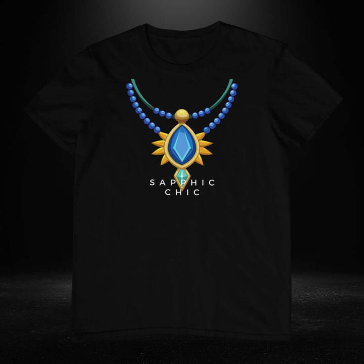 Sapphic Chic Gem Black Tee - Bite Me Now