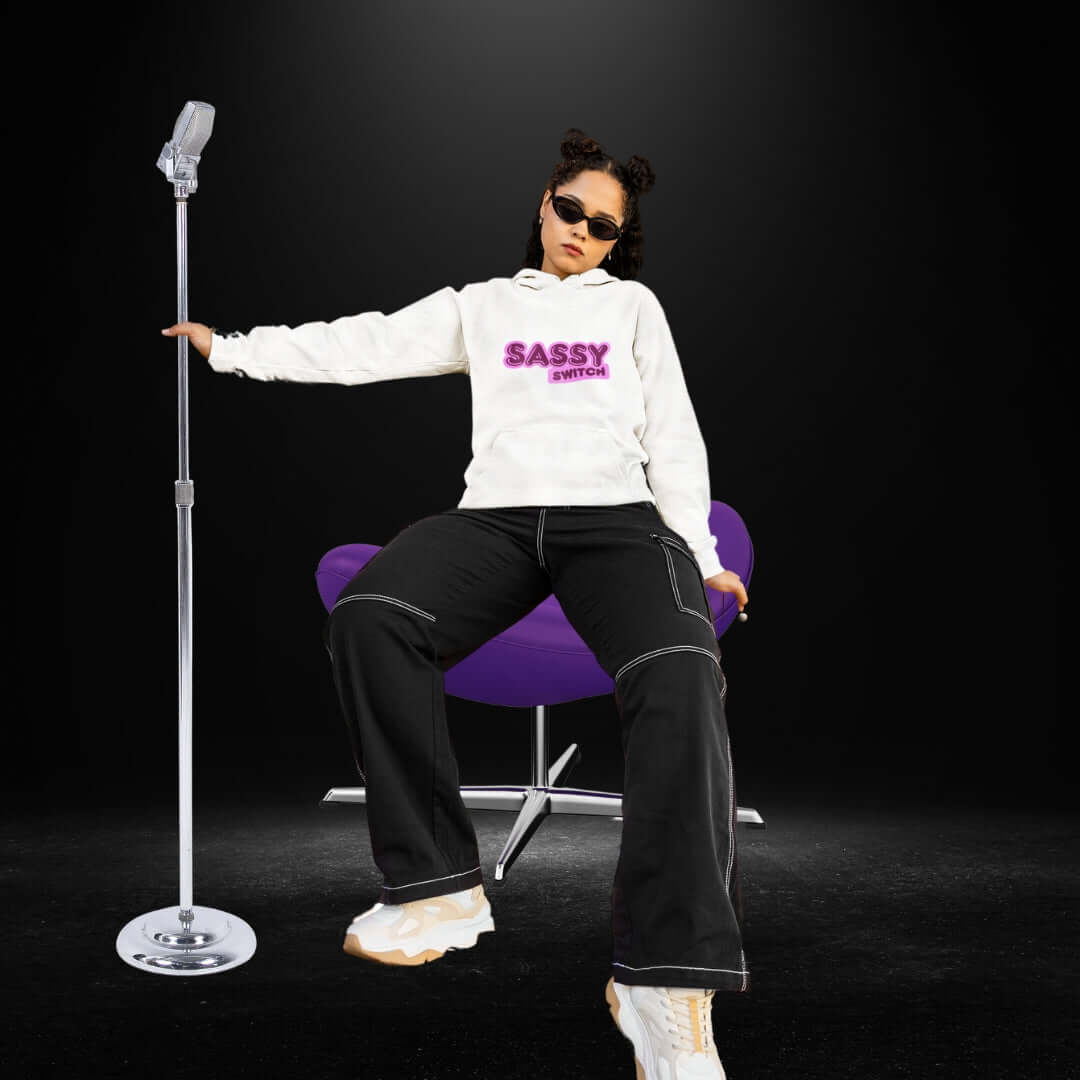 Sassy Switch White Hoodie