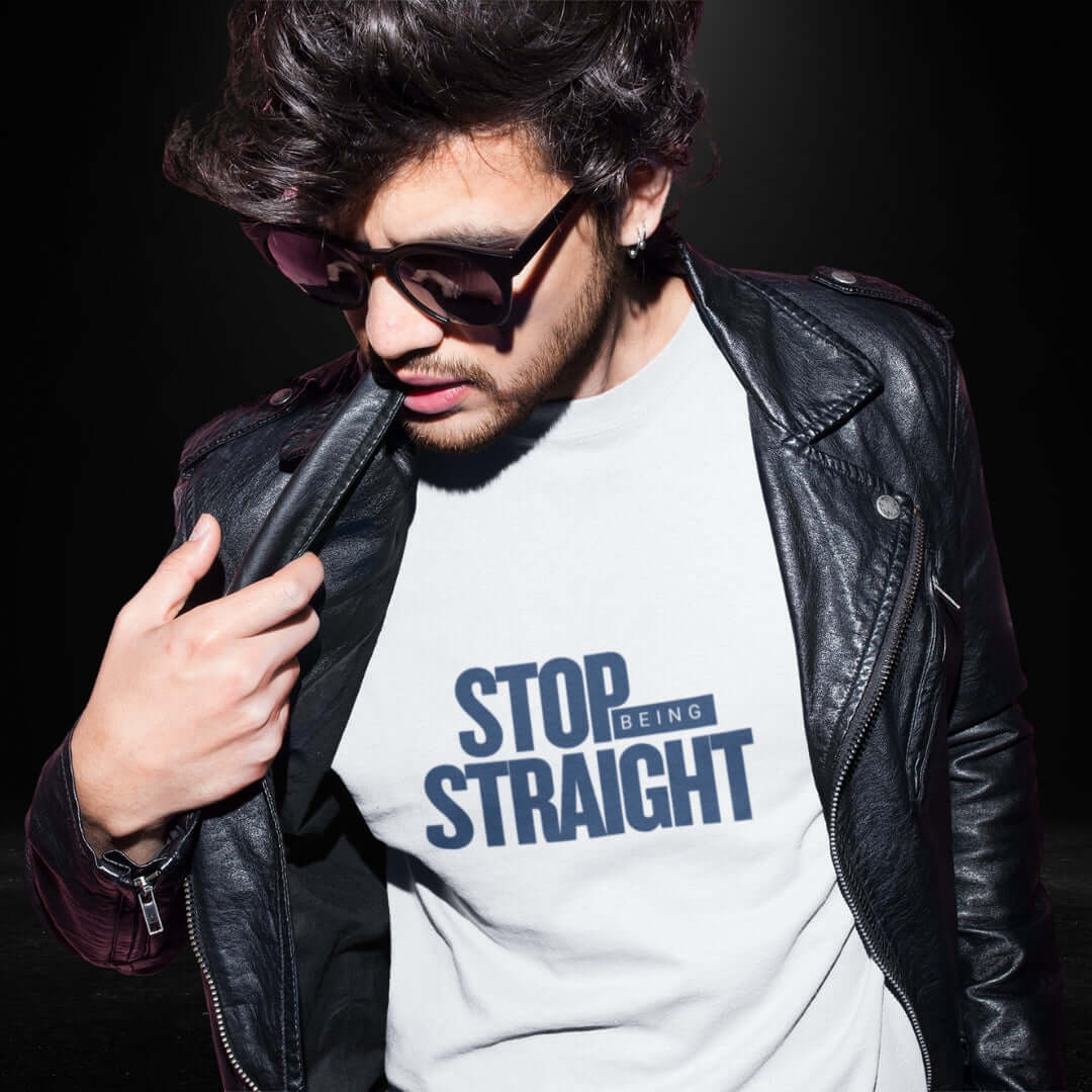 Stop Being Straight White Tee