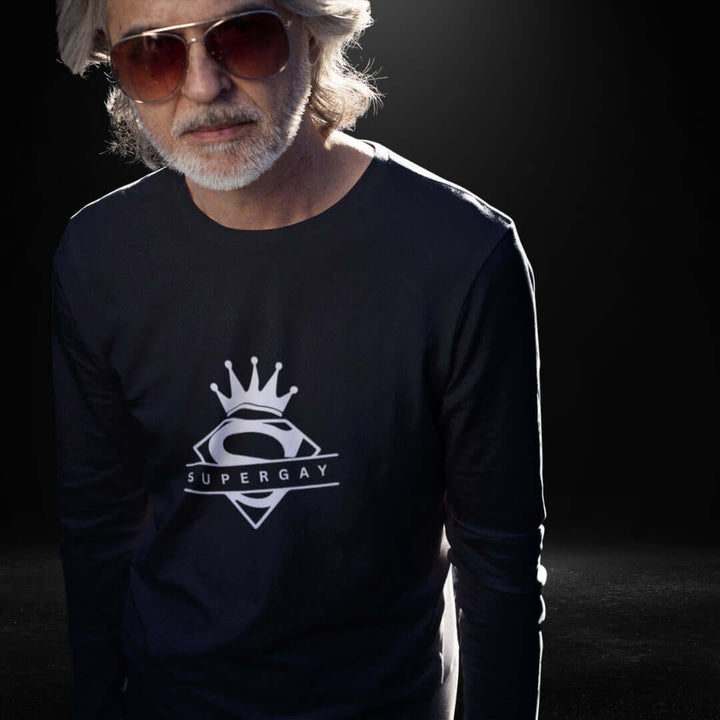 Super Gay Black Long Sleeve Tee