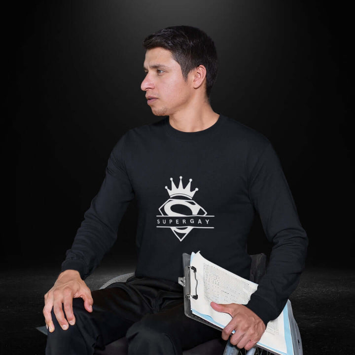 Super Gay Black Long Sleeve Tee