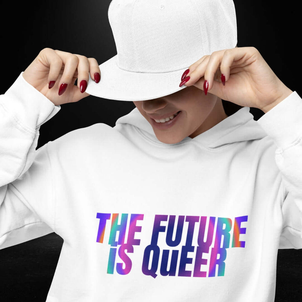 The Future Is Queer White Hoodie